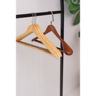 Плечики - вешалка для одежды LaDо́m Bois, 45×25.5×5.5 см, с перекладиной, широкие плечики, дерево - Фото 2