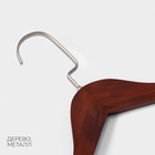 Плечики - вешалка для одежды LaDо́m Bois, 45×25.5×5.5 см, с перекладиной, широкие плечики, дерево - Фото 4