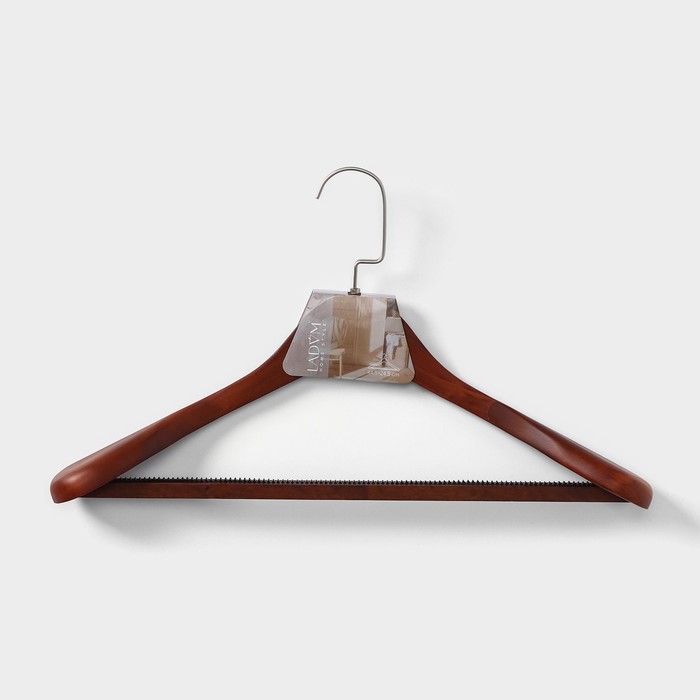 Вешалка-плечики для верхней одежды с перекладиной, 44,5×24,5×8 см, цвет дерево коричневое
