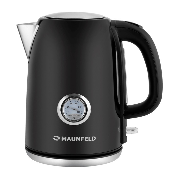 Чайник MAUNFELD MFK-624B, металл, 1.7 л, 2200 Вт, чёрный