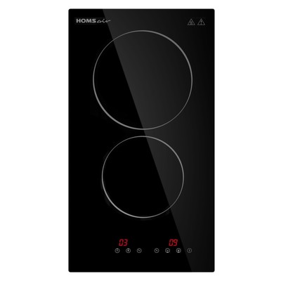 Электрическая варочная панель HOMSair HVC32BK, 2 конфорки, чёрный