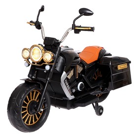 Электромобиль "Мотоцикл Чоппер", 1 мотор, EVA, кожаное сидение, цвет черный
