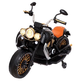 Электромобиль "Мотоцикл Чоппер", с коляской, EVA, цвет черный