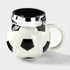 Кружка с крышкой «Футбольный мяч», 380 мл, керамика - Фото 1