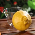 Набор для чайной церемонии керамический «Лимон», 6 предметов: стеклянная чаша с крышкой 210 мл, 2 керамические чаши 40 мл и 150 мл, салфетка, сумка, цвет жёлтый - фото 4385331