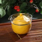 Набор для чайной церемонии керамический «Лимон», 6 предметов: стеклянная чаша с крышкой 210 мл, 2 керамические чаши 40 мл и 150 мл, салфетка, сумка, цвет жёлтый - Фото 5