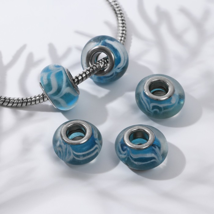 Бусина "Волна", цвет бирюзовый