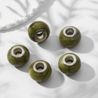 Бусина «Текстура» под магнезит, зелёная в серебре - Фото 1