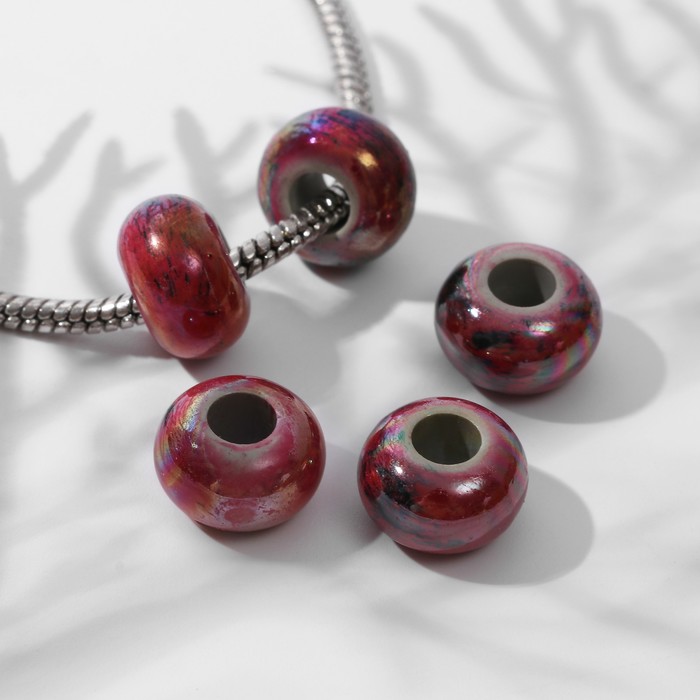 Бусина "Авангард", цвет ярко-розовый