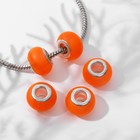 Бусина "Матовый стиль" под фосфорный агат, цвет кислотно-оранжевый в серебре - фото 10668362