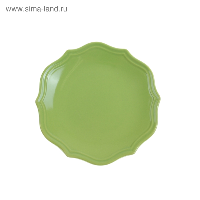 Тарелка керамическая «Валенсия», d=21 см, цвет зелёный - Фото 1