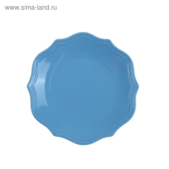 Тарелка керамическая «Валенсия», d=21 см, цвет голубой - Фото 1