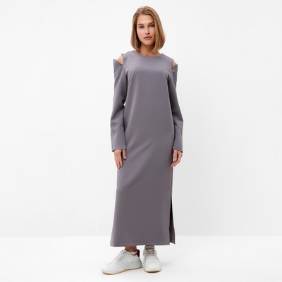Платье макси женское с разрезами MINAKU: Casual collection, цвет графитовый, размер 42