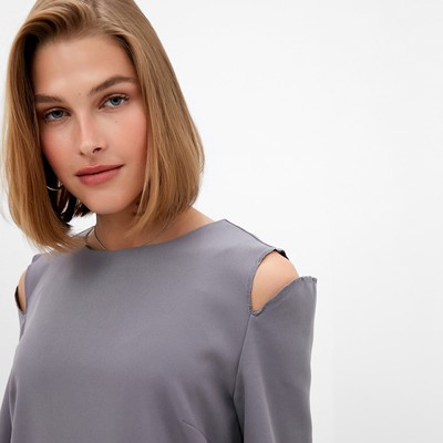 Платье макси женское с разрезами MINAKU: Casual collection, цвет графитовый, размер 42