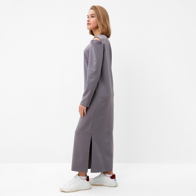 Платье макси женское с разрезами MINAKU: Casual collection, цвет графитовый, размер 42