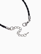 Браслет для шармов «Косичка» кожаный, вощёный, цвет чёрный в серебре, L=20 см с удлинителем - Фото 2