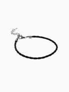 Браслет для шармов «Косичка» кожаный, вощёный, цвет чёрный в серебре, L=20 см с удлинителем - Фото 3