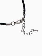 Браслет для шармов «Косичка» кожаный, вощёный, цвет чёрный в серебре, L=20 см с удлинителем - Фото 4