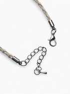 Браслет для шармов «Косичка» кожаный, вощёный цвет белый в серебре, L=20 см с удлинителем - Фото 2