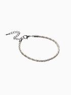 Браслет для шармов «Косичка» кожаный, вощёный цвет белый в серебре, L=20 см с удлинителем - Фото 4