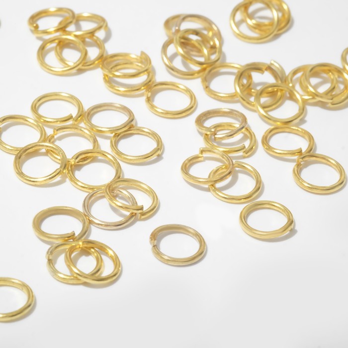 Кольцо соединительное, набор 50шт, 7*1мм, цвет золото