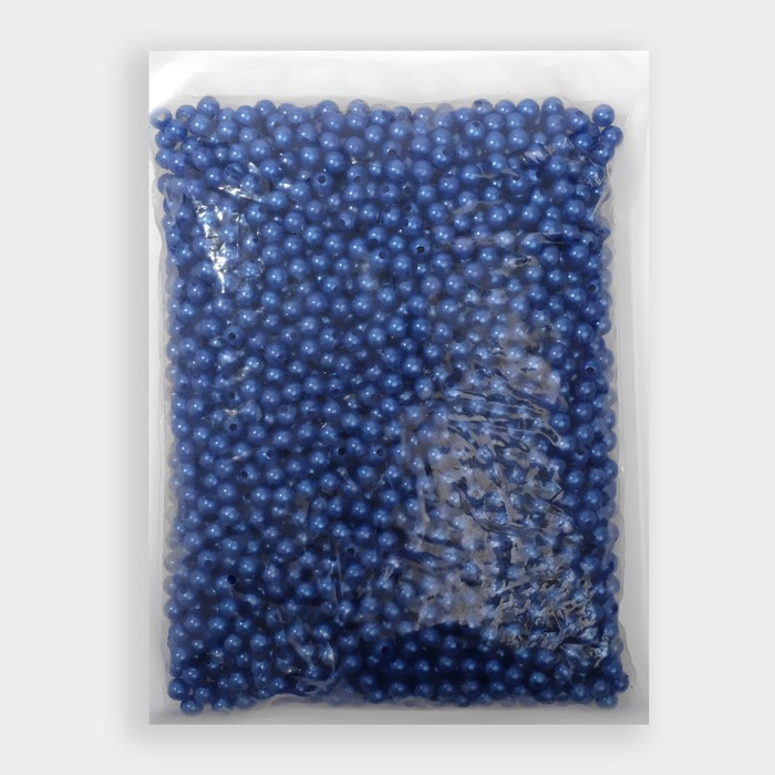 Бусины №8 "Жемчуг" , 500г (+/-20г), цвет синий - фото 10668907
