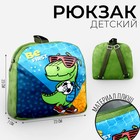 Рюкзак детский плюшевый для мальчика  «Крутой динозаврик», 23 × 23 × 7 см - фото 319629566