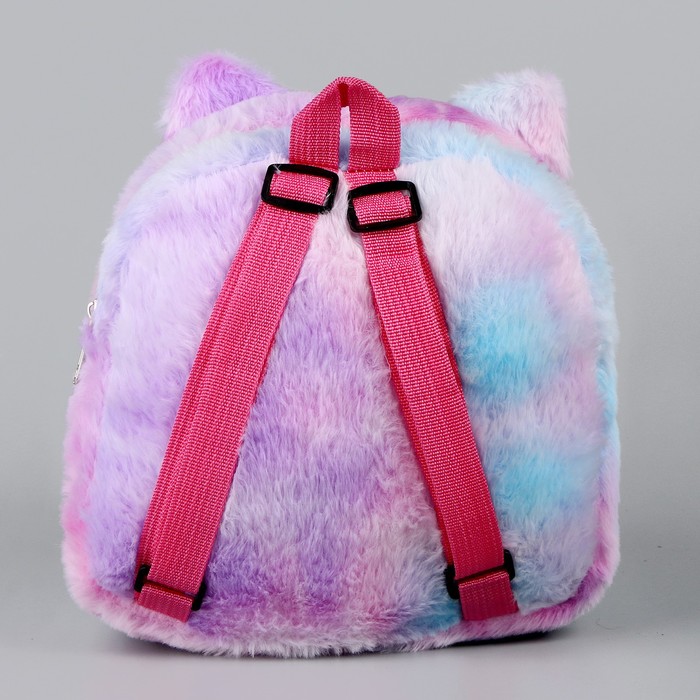 Рюкзак детский плюшевый «Котик пушистик», 24 × 22 × 7 см - фото 1906328909