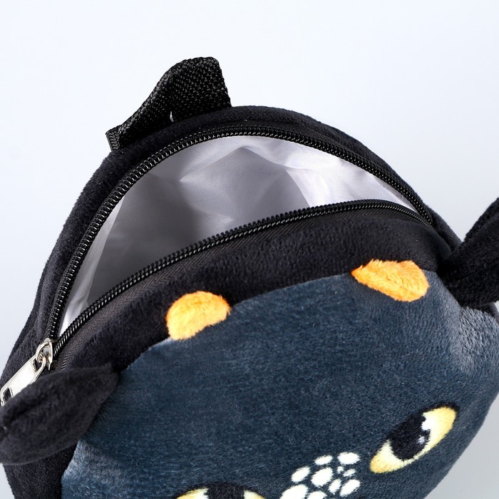 Рюкзак детский плюшевый, круглый «Дракончик с рожками», р. 18 × 18 см - фото 1926749904