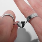 Кольца парные на магните «Сердце», 2 шт. цвет чёрно-серебряный, безразмерные - Фото 2