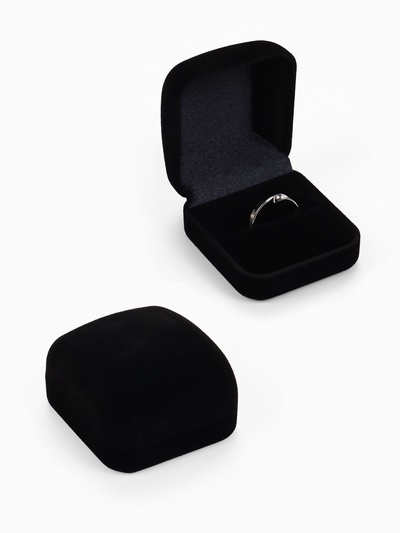 Футляр под кольцо, серьги «Квадро», бархатный, 5.5×5 см, чёрный