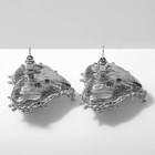 Серьги со стразами «Сердце» в проволоке, цветные в серебре - Фото 2