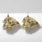 Серьги со стразами «Сердце» в проволоке, цветные в золоте - Фото 2