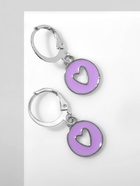 Серьги с эмалью «Сердце», цвет фиолетовый в серебре  (артикул 9669399)  большой выбор товаров оптом и в розницу по низким ценам с доставкой