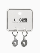 Серьги с эмалью «Сердце», цвет фиолетовый в серебре  (артикул 9669399)  большой выбор товаров оптом и в розницу по низким ценам с доставкой