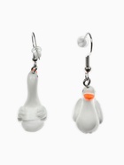 Серьги пластик «Гуси», цвет бело-оранжевый в серебре  (артикул 9669404)  большой выбор товаров оптом и в розницу по низким ценам с доставкой