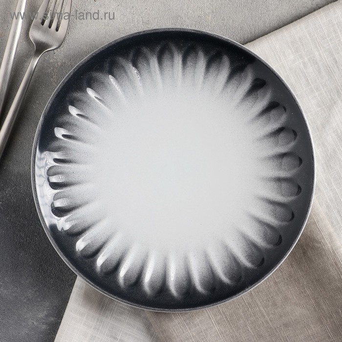 Тарелка керамическая десертная «Изобилие», d=21 см, цвет серый - Фото 1