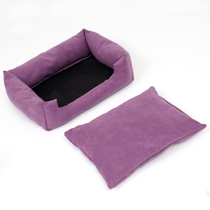 Лежанка-диван с двусторонней подушкой, 45 х 35 х 11 см, фиолетовая