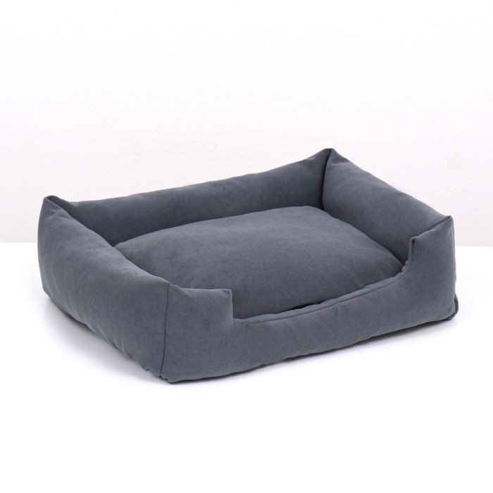 Лежанка-диван с двусторонней подушкой, 45 х 35 х 11 см, серая