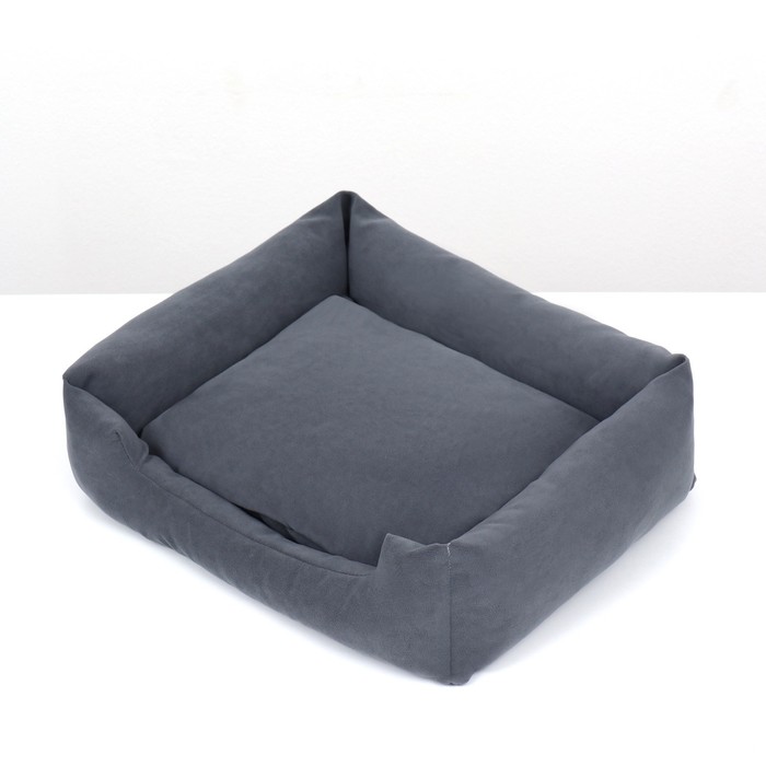 Лежанка-диван с двусторонней подушкой, 45 х 35 х 11 см, серая