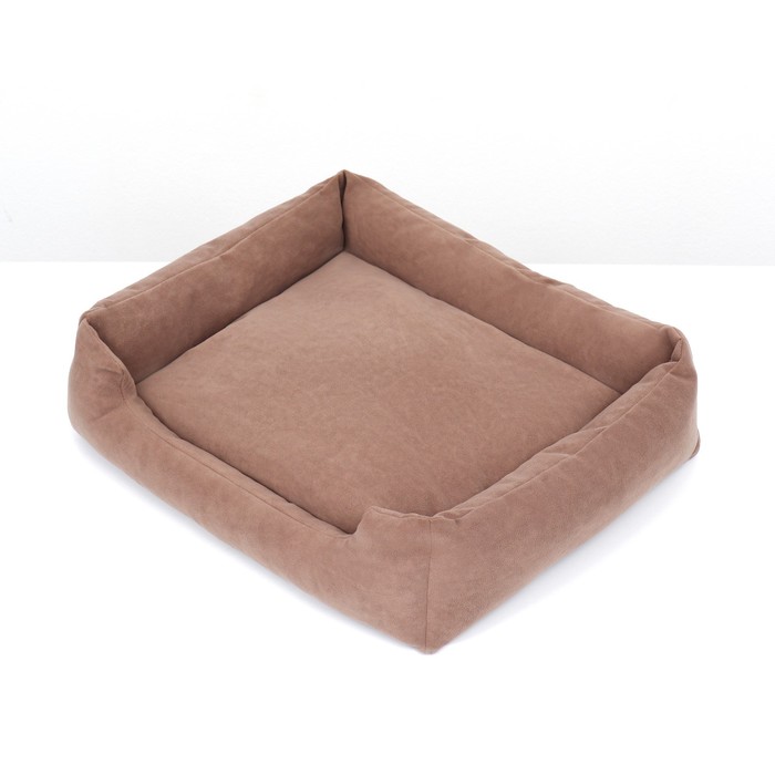 Лежанка-диван с двусторонней подушкой, 53 х 42 х 11 см, коричневая