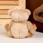 Мягкая игрушка «Медвежонок», с красным бантиком, 16 см, цвет коричневый - Фото 3
