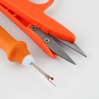 Набор инструментов для шитья, 3 предмета, цвет оранжевый - фото 6996406