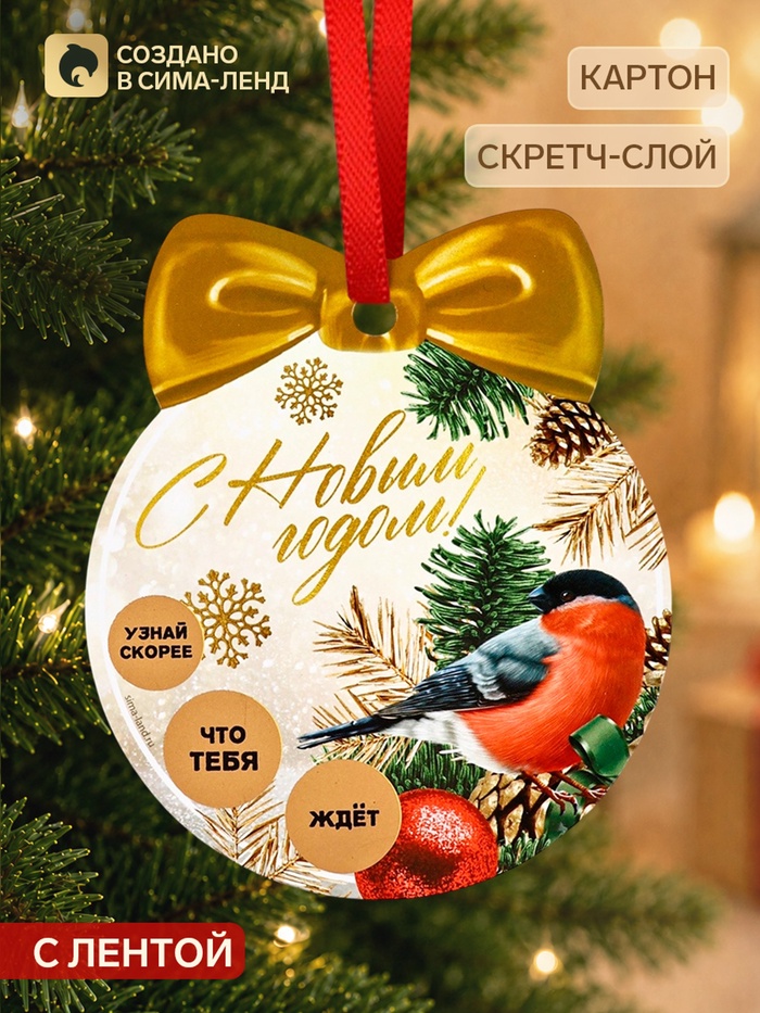 Елочная игрушка со скретч-слоем «Тепла и уюта»,12.4×14.6 см - Фото 1