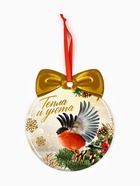 Ёлочная игрушка новогодняя с пожеланиями «Тепла и уюта», скретч-слой, 12.4×14.6 см - Фото 4