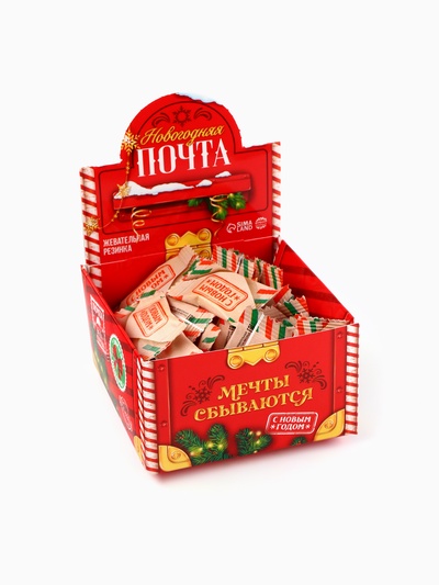 Жевательная резинка «Новогодняя почта», 68 г ( 50 шт.×1.36 г)