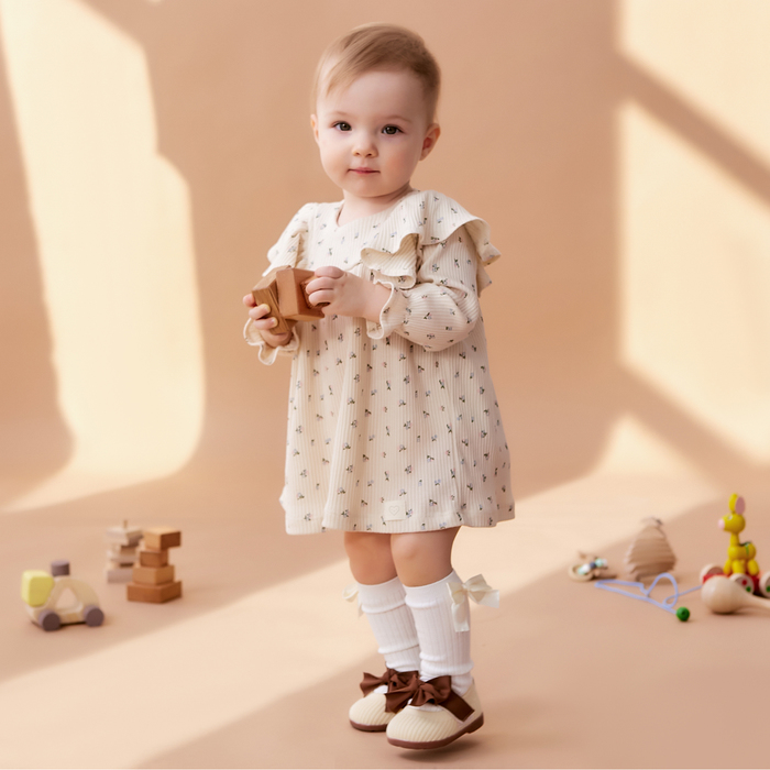 Платье для девочки «Крошка Я» Wildflowers, рост 86-92 см, бежевое - Фото 1