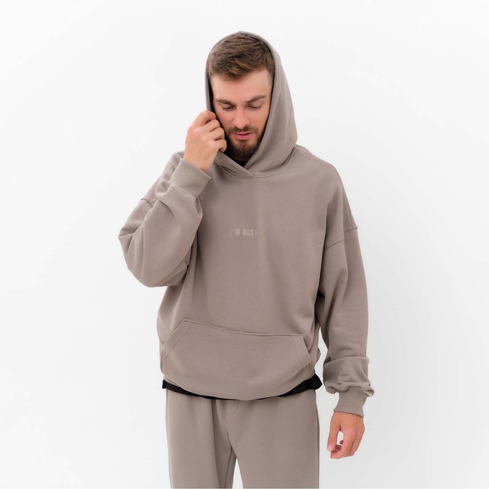 Толстовка мужская (худи) MIST Men's casual размер 52, серо-бежевый - Фото 1
