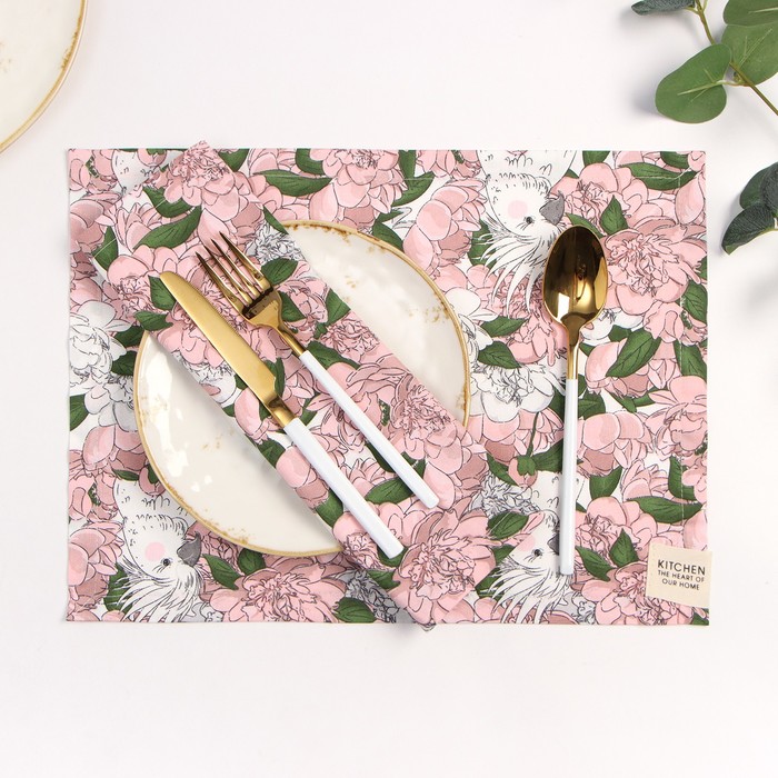 Набор салфеток «Этель. Попугай», 30×40 см - 2 шт., 80% хлопок, 20% п/э, сатин 110 г/м² - Фото 1