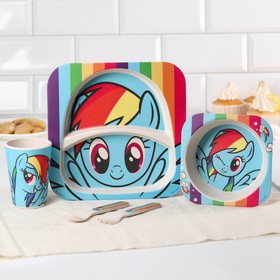 

УЦЕНКА Набор детской бамбуковой посуды, 5 предметов "Радуга Деш", My Little Pony